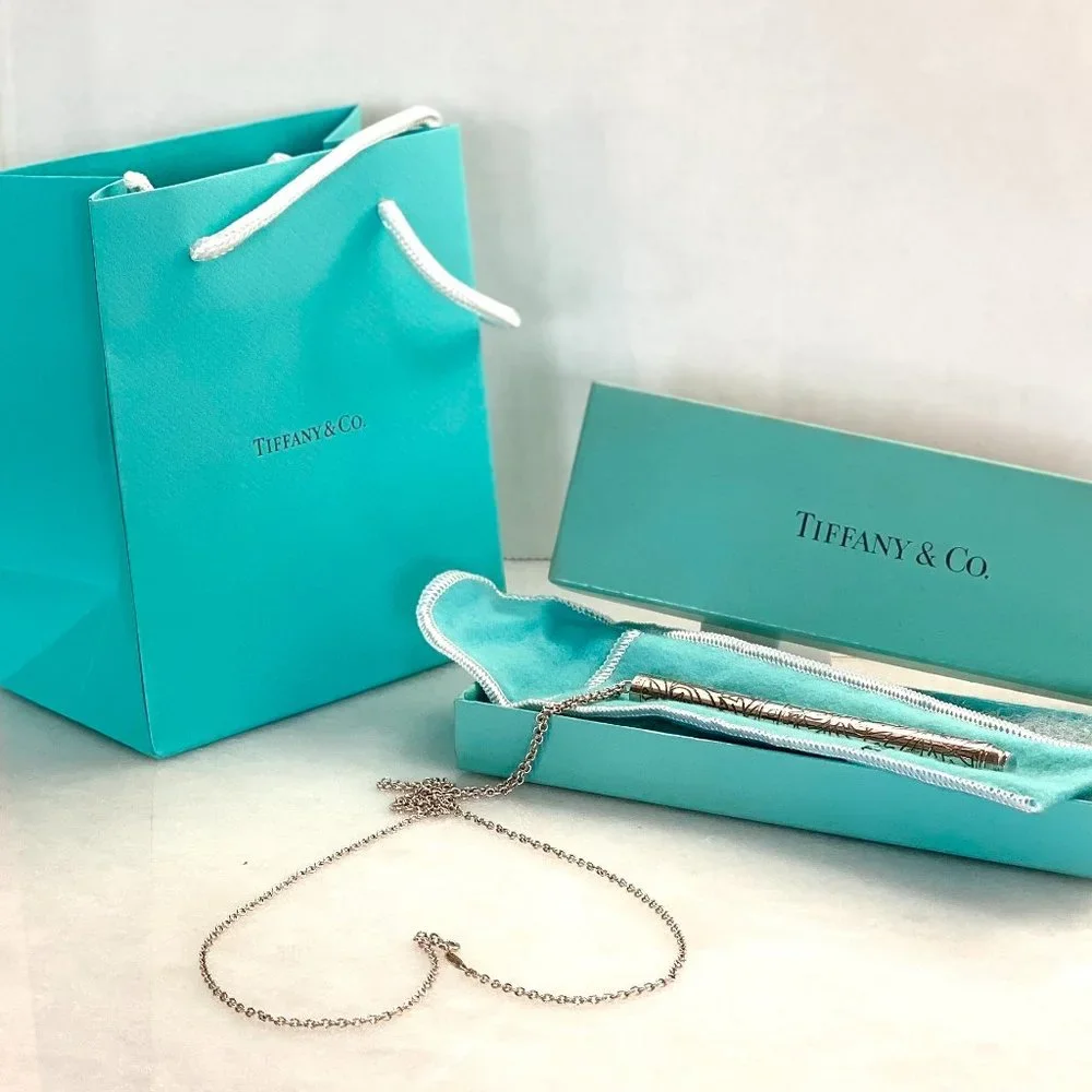 Vintage TIFFANY & CO 925 Sterling Silver Rare Ballpoint Pen with Necklace - Picture 8 of 16
